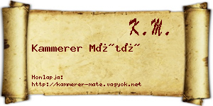Kammerer Máté névjegykártya